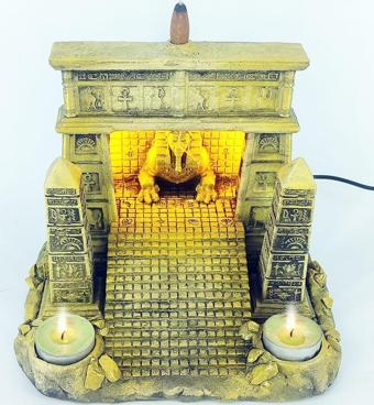 Antik Mısır Sphinx Tapinaği Işıklı GeriAkış Tütsülük (Amber Işıklı)