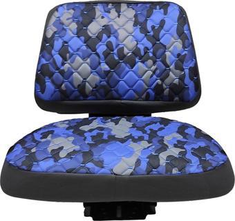 Traktör Koltuk Kılıfı - Kolçaksız -mavi Kamuflaj -ithal Impertex- Bb-373