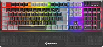 Rampage Carbon Pro 2.4ghz+BT5.0+Type-C Bağlantı Red Switch Rgb Bilek Destekli Mekanik Gaming Oyuncu Klavye Q Tr Hot Swap