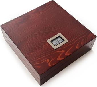 Mezmob Masif Yerli Sedir Ağacı Humidor Puro Kutusu Küçük Boy Dijital