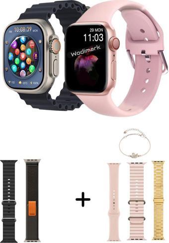 Wodimark Akıllı Saat Çift Seti - Kadın Ve Erkek İçin Şık Tasarım, Spor Ve Sağlık Takipli Bluetooth Smartwatch