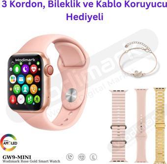 Wodimark Gw9-Mini Akıllı Saat Kadın 3 Kordon Bileklik Akıllı Saat Ios Android Uyumlu Arama Yapma Mesaj Bild.