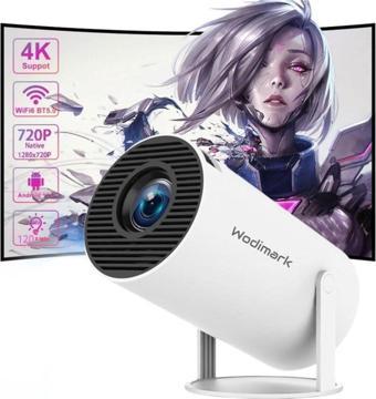 Wodimark Taşınabilir 130" İnç Yansıtma Sinema Projeksiyon Cihazı Ev Sineması Dahili Android 11.0, Hy300
