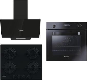 Hoover 23-4 Siyah Cam 3'lü Ankastre Set (hdg6c2gbtk-hvw6mbb-3051b)