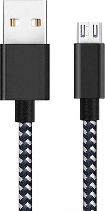 Diwu Micro USB Örgülü Yüksek Hızlı Şarj Kablosu Siyah