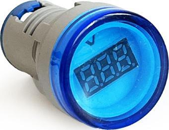 Mini Dijital Voltmetre 22MM AC 60-500V LED Mavi Işık