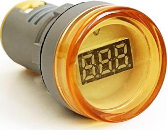 Mini Dijital Voltmetre 22MM AC 60-500V LED Sarı Işık