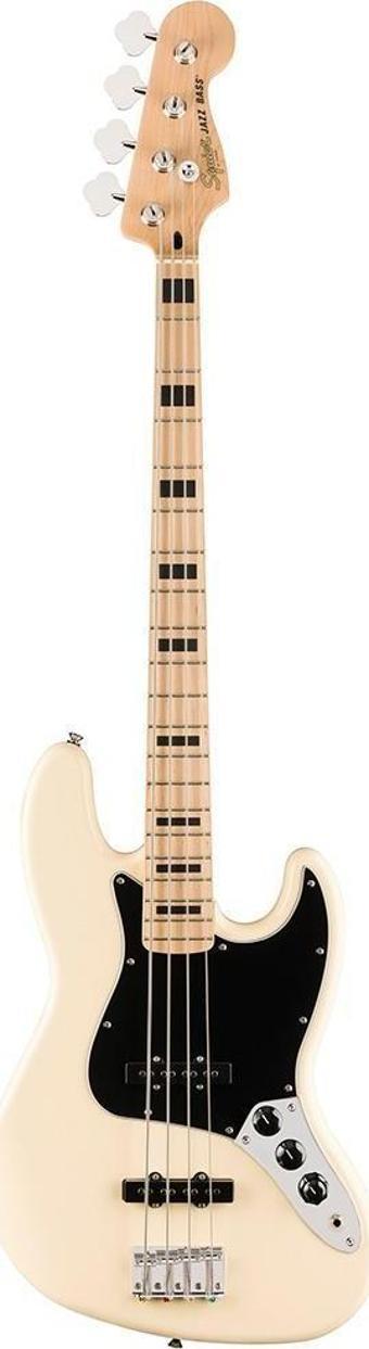 Squier Affinity Active Jazz Bass Akçaağaç Klavye BPG Olympic White Bas Gitar