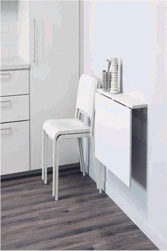 Kiyra Wood 1. Sınıf Açılır Kapanır Duvara Monte Raf Masa -Mutfak Masası 70x45 cm