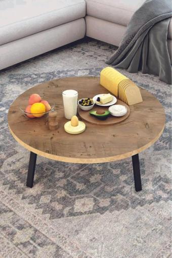 Kiyra Wood Katlanabilir Plastik Ayaklı Ahşap Yer Sofrası 80 Cm 80cm cm