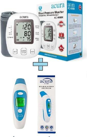 AC-9080K Konuşan Koldan Tansiyon Aleti + Çanta+PİL HEDİYELİ AC-9280 Kulaktan & Alından Ateş Ölçer