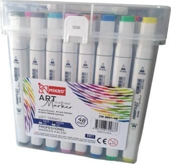 Mikro Çift Uçlu Fosforlu Kalem Art Marker 48 Renk