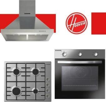 HOOVER 3LU INOX PASLANMAZ CELIK ANKASTRE SET (HON602X-TN FIRIN/HHW6LMX SETUSTU OCAK/HCH6MXTK DAVLUMBAZ)
