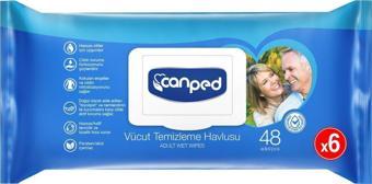 Canped Vücut Temizleme Havlusu 48'li 6 Paket