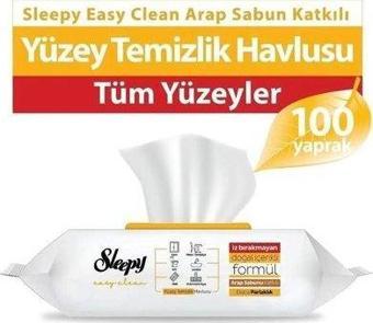 Sleepy Easy Clean Arap Sabunu Katkılı Yüzey Temizlik Havlusu 100 Yaprak