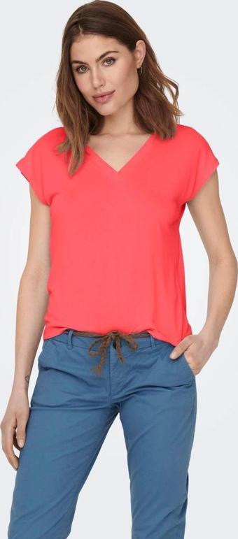Only Onlfree Life S/S Mod V-Neck Top Jrs Noos Kadın T-shirt 15287041