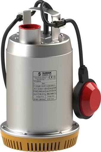 Sumak SDF6 0.5 Hp 220V Paslanmaz Gövdeli Drenaj Dalgıç Pompa