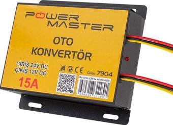 POWERMASTER PM-7904 24V DC / 12V DC 15 AMPER OTO KONVERTÖR