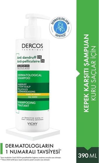 Vichy Dercos Anti Dandruff Kuru Saçlar Kepek Karşıtı Şampuan 390 ml