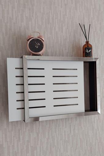 Hkm Ticaret 25X35X7 Cm Izgaralı Duvara Asılabilir Sigorta Ve Modem-Wifi Saklama Kutusu! Saklama Kutusu