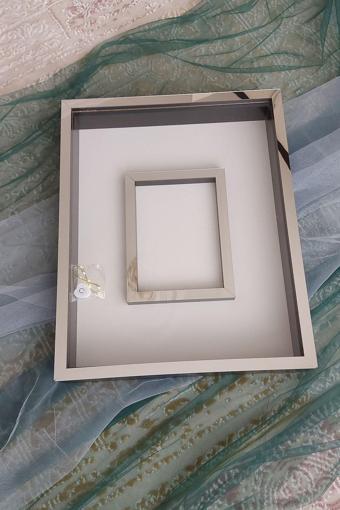 Verda Çerçeve Ledli 40X50 Cm Siyah-Gümüş Gül Anı Çerçevesi! Fotoğraf Bölümlü Çerçeve! Gül Anı Çerçevesi