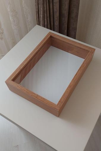 Verda Çerçeve Ledsiz Yeni Trend 25X35 Cm Bambu Derin Gül Tasarım Çerçevesi! Gül Kutusu Anı Çerçevesi! Isimsiz