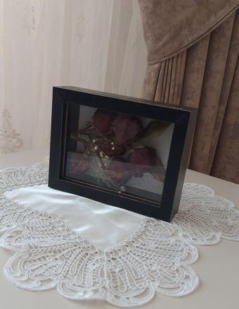 Verda Çerçeve 15X20X5 Cm Yatay Anı Çerçevesi! Yeni Moda Çiçek Anı Çerçevesi! İsteme Çiçeği! Derin Gül Kutusu