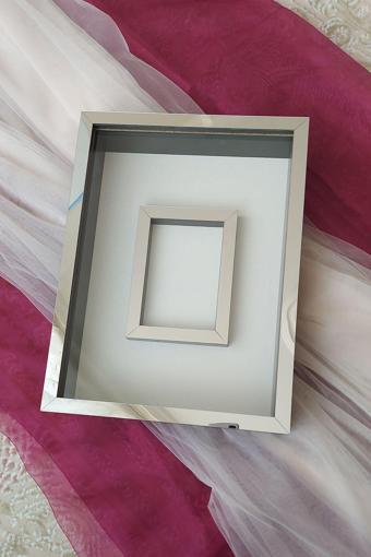 Verda Çerçeve 30X40 Cm Siyah-Gümüş Fotoğraf Bölümlü Gül Saklama Anı Çerçevesi-6 Cm Anı Çerçevesi Gül Kutusu