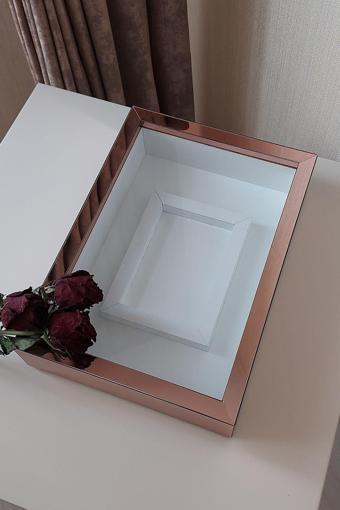Verda Çerçeve 25X35 Cm Rosegold Renkli Fotoğraf Alanlı Model Tasarım Gül Kutusu Anı Çerçevesi! Yeni Model Çerçeve!