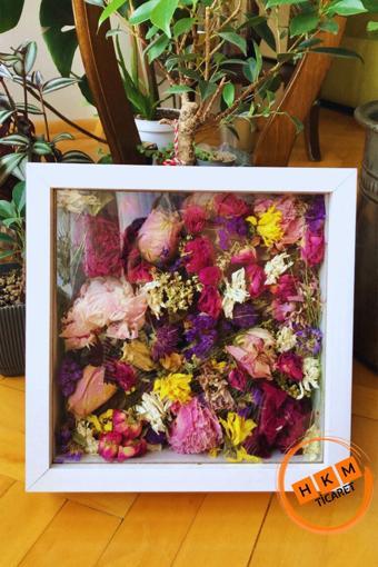 Verda Çerçeve 25X25 Cm Beyaz Derin Anı Çerçevesi-6 Cm Derinlikli Anı Çerçevesi Gül Kutusu! Hkm Ticaret