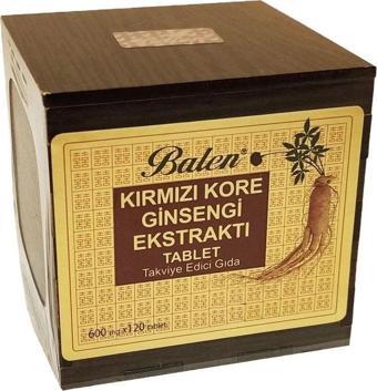 Balen Kırmızı Kore Ginsengi Ekstraktı Tahta Kutulu 600mg X 120 Tablet