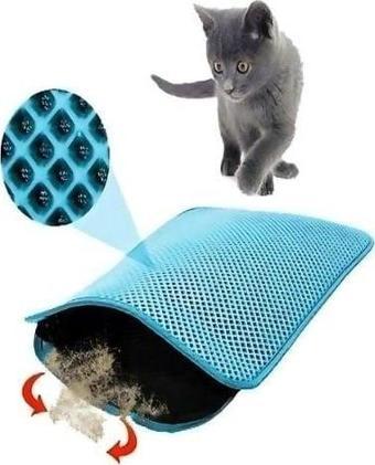 Petpretty Elekli Kedi Tuvaleti Paspası 50x60 Cm Turkuaz
