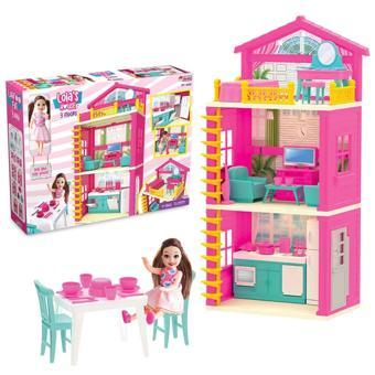 Lola'nın 3 Katlı Evi - Ev Oyuncak - Lola'nın 3 Katlı Ev Seti - Barbie Ev Seti