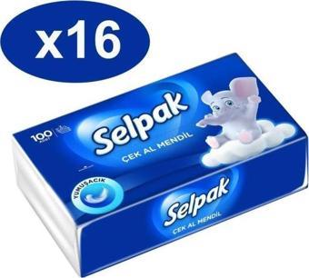 Selpak Çek Al Mendil 100 Adet x 16 lı Set