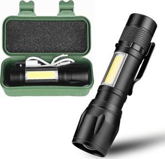 Taktikal LED El Feneri - USB Şarjlı, Ultra Güçlü Mini Boy, Taşınabilir Aydınlatma Çözümü