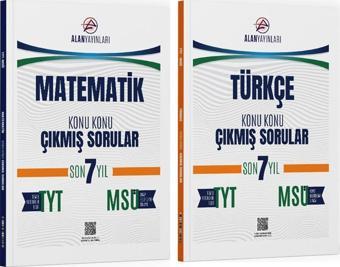 Alan Yayınları TYT MSÜ Matematik ve Türkçe Konu Konu Çıkmış Sorular Son 7 Yıl Seti 2 Kitap - Yeni Alan Yayıncılık