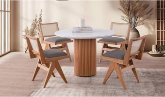 Gazzini Furniture Arya Yuvarlak Ahşap Bohem Masa 100x100 100x100 cm