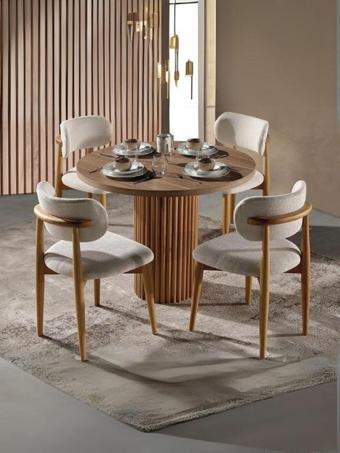 Gazzini Furniture Arya Yuvarlak Ahşap Bohem Masa 100x100 100x100 cm
