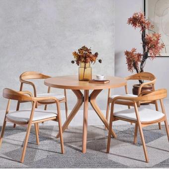 Gazzini Furniture Zodiac Beyaz Teddy Kumaş Exclusive Yılan Natural Ahşap Sandalye (1 Adet) 48x48 cm