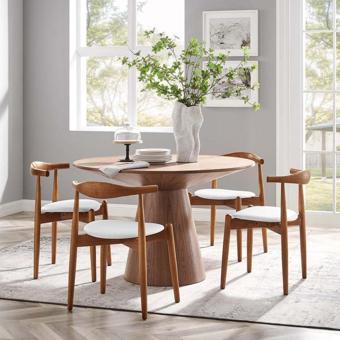 Gazzini Furniture Aarhus Beyaz Iskandinav Natural Bohem Ahşap Sandalye ( 1 Adet) 52x48 cm