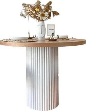 Gazzini Furniture Rustic Yuvarlak Ahşap Bohem Masa 110X110