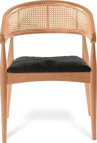 Gazzini Furniture Gazel Hazeranlı Ahşap Bohem Sandalye 55x63 cm