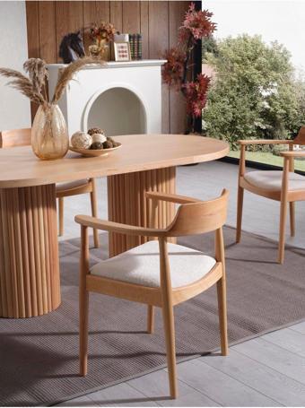 Gazzini Furniture Lines Antrasit İskandinav Beyaz Ahşap Bohem Sandalye 51x53 cm