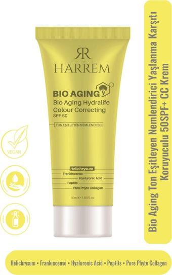 Bio Aging Ton Eşitleyen Nemlendiricili Yaşlanma Karşıtı Yüksek Koruyuculu 50+ SPF CC Krem 50 ML