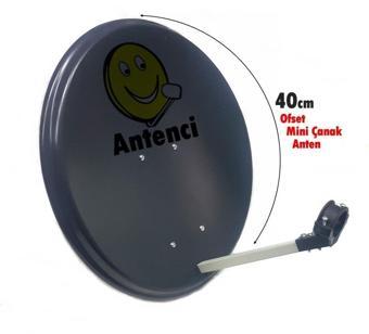 Antenci 40cm mini Karavan Çanak Anteni - Antrasit