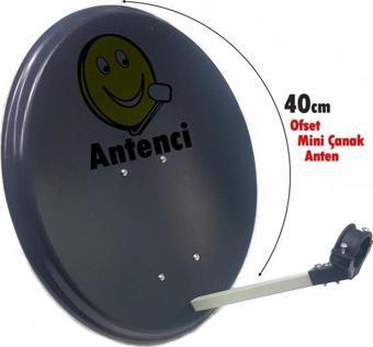 Antenci 40cm mini Karavan Çanak Anteni - Antrasit