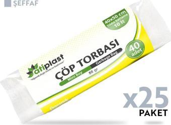 Atiplast Çöp Torbası Standart Mini Boy 80 gr 40 x 50 cm Şeffaf 25 Rulo