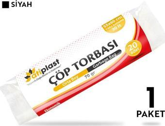 Atiplast Çöp Torbası Standart Orta Boy 70 gr 55 x 60 cm Siyah