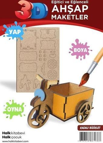 Kasalı Bisiklet Uçak Ahşap Maket