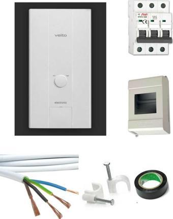 Blue E 380 volt 3 faz Ani Su Isıtıcı 21 kw - Merkezi Sistem 10mt KABLOLU TAM TAKIM SET
